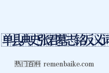 单县典史张君墓志铭反义词是什么意思的图片